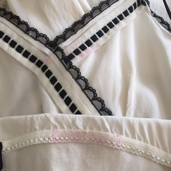 Meibiao Silk Cream Black Embroidered Slip Dress - Picture 9 of 10